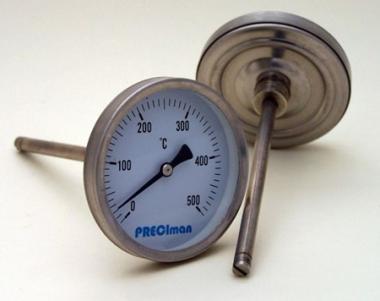 Kemence hőmérő 63/100mm 0-500°C d=6mm Preciman