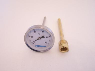 Kemence hőmérő 63/100mm 0-500°C d=6mm Pr.+1/2